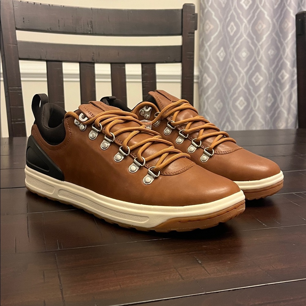Polo Ralph Lauren Adventure 100 SK ATH Shoes Sneakers Tan Leather Mens Size 10